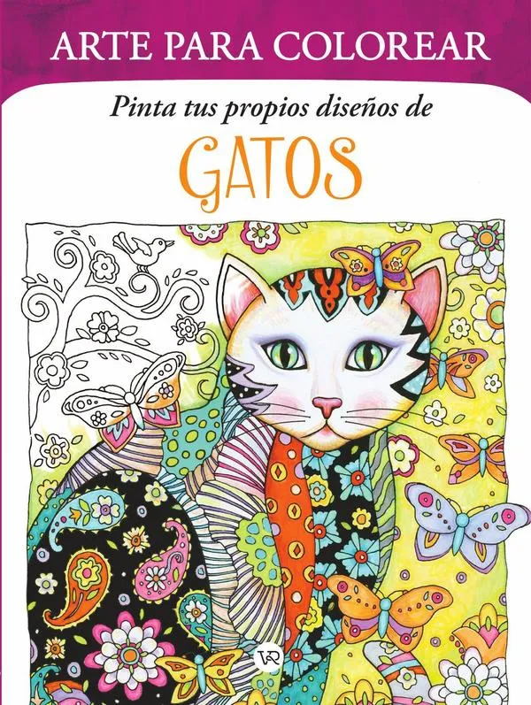 Pinta tus propios diseños de Gatos. Arte para colorear - Marjorie Sarnat